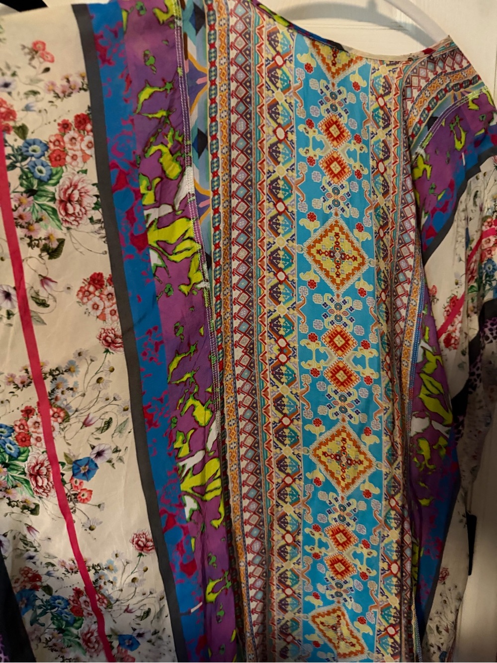 Johnny Was Multicolor Floral Boho Blouse and Skirt Set - Turquoise, Purple - Picture 9 of 10